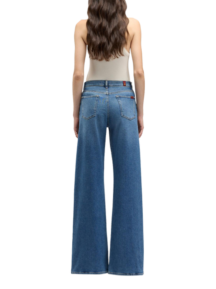 7 For All Mankind Lotta High Rise Wide Leg Jeans, Oceanstone - view 2, Oceanstone