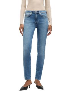 7 For All Mankind Roxanne Mid Rise Skinny Jeans, Oceanstone, Oceanstone