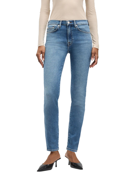 7 For All Mankind Roxanne Mid Rise Skinny Jeans, Oceanstone, Oceanstone