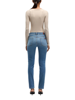 7 For All Mankind Roxanne Mid Rise Skinny Jeans, Oceanstone - view 2, Oceanstone