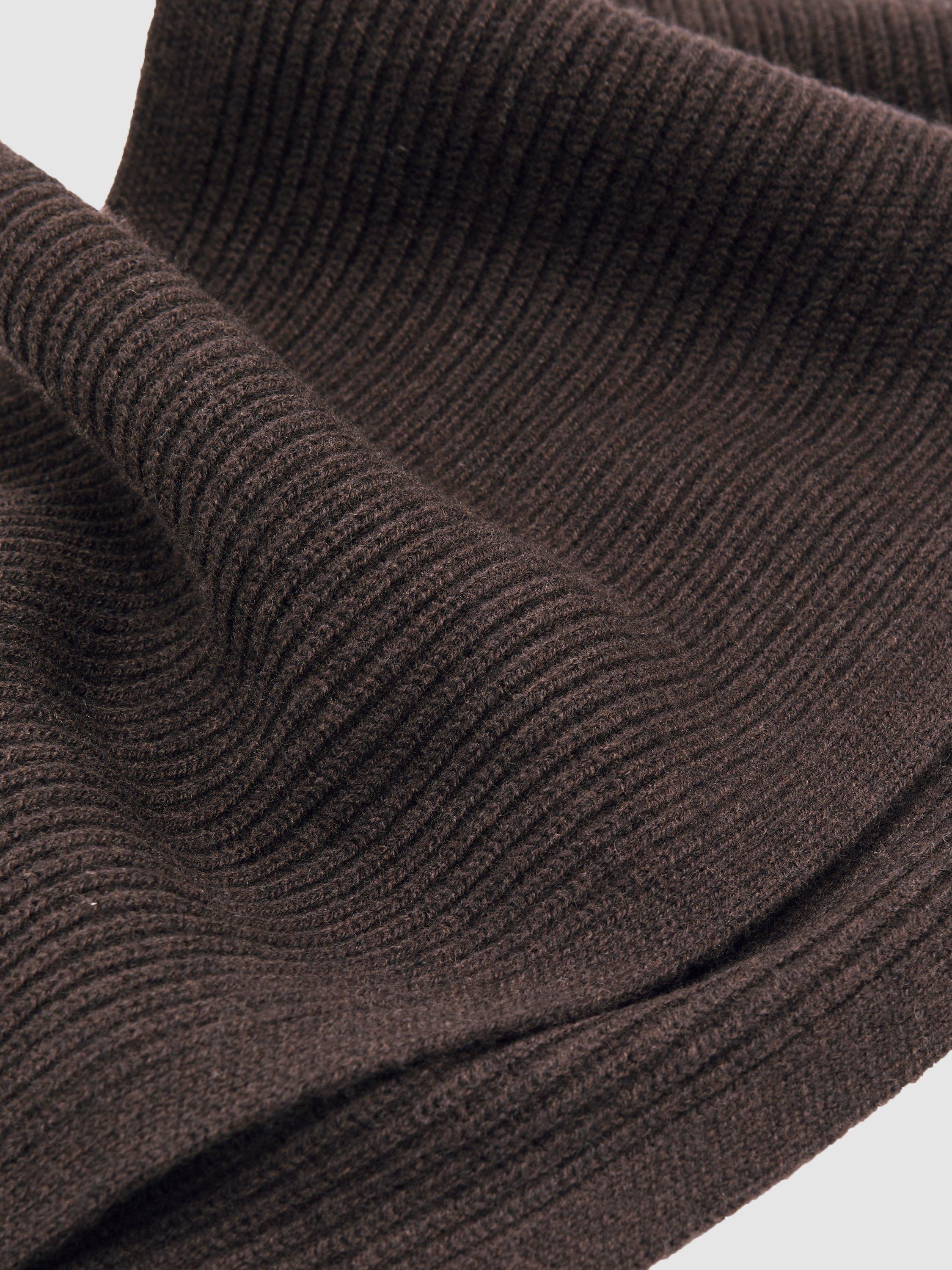 Product image 5 of 5, which shows Reiss Chesterfield Merino Wool Scarf, Chocolate Brown, One Size
