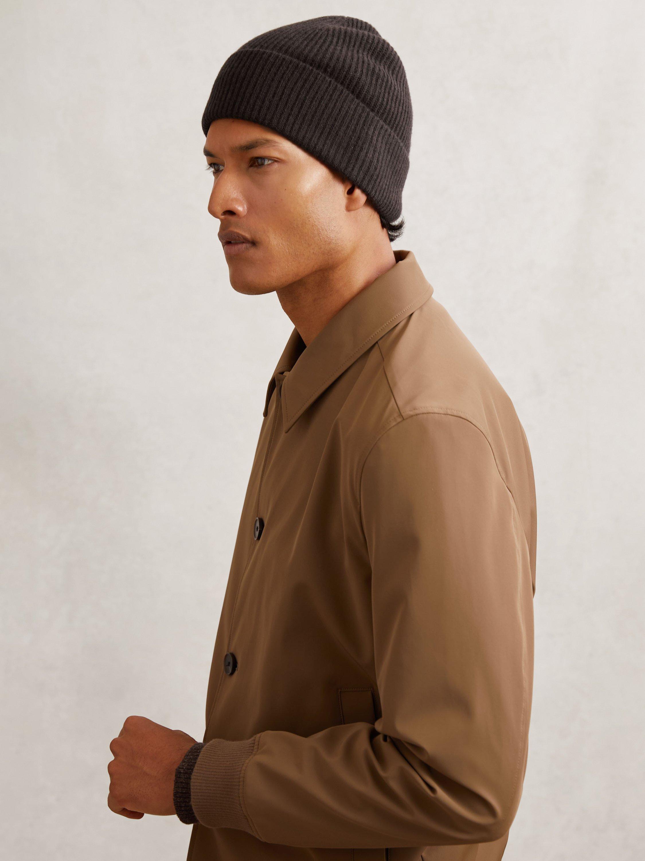 Product image 2 of 4, which shows Reiss Chaise Wool Beanie, Chocolate Brown, One Size