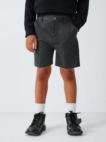 John Lewis Boys' Adjustable Waist Slim Fit School Shorts, Grey