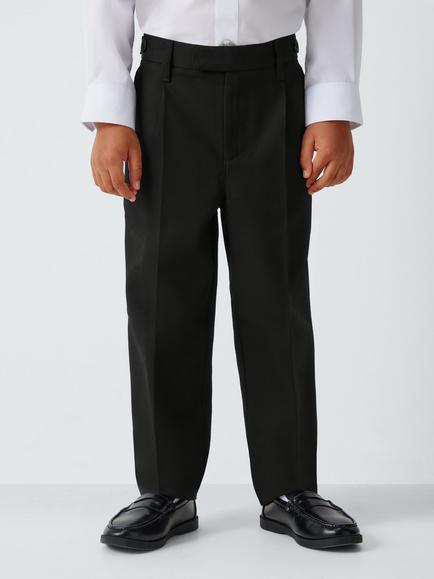 John Lewis Boys' Tailored Fit Adjustable Waist School Trousers, Black