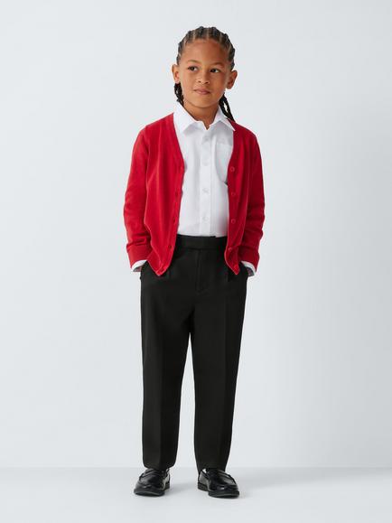 John Lewis Boys' Tailored Fit Adjustable Waist School Trousers - view 2, Black