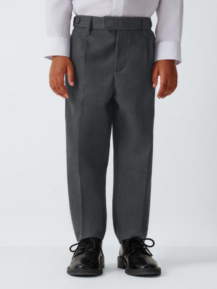 John Lewis Boys' Tailored Fit Adjustable Waist School Trousers, Grey