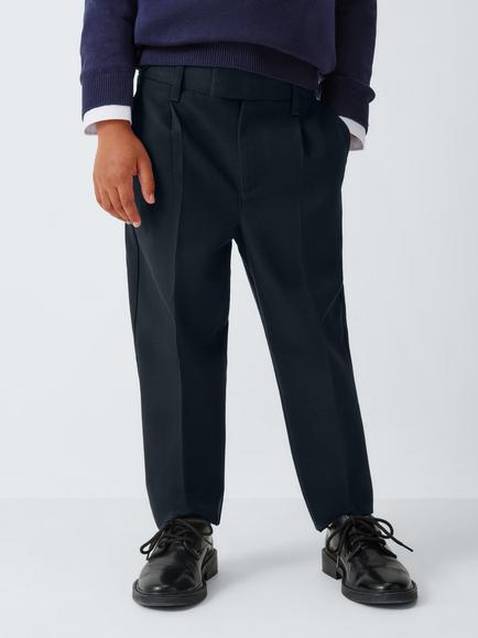 John Lewis Boys' Tailored Fit Adjustable Waist School Trousers, Navy
