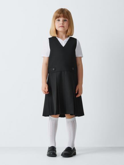 John Lewis Girls' Box Pleat Tunic, Black