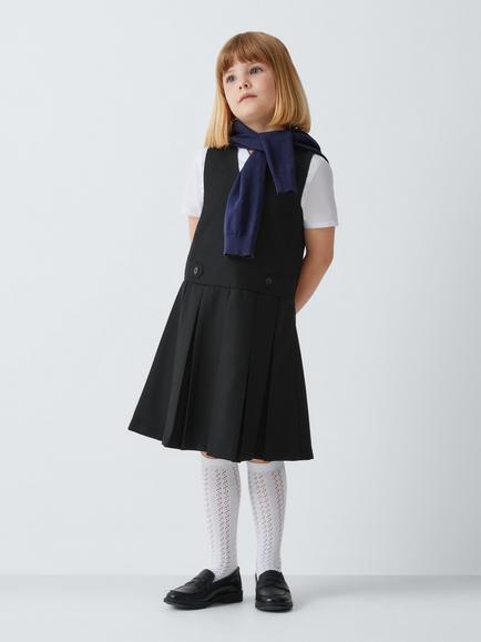 John Lewis Girls' Box Pleat Tunic - view 2, Black