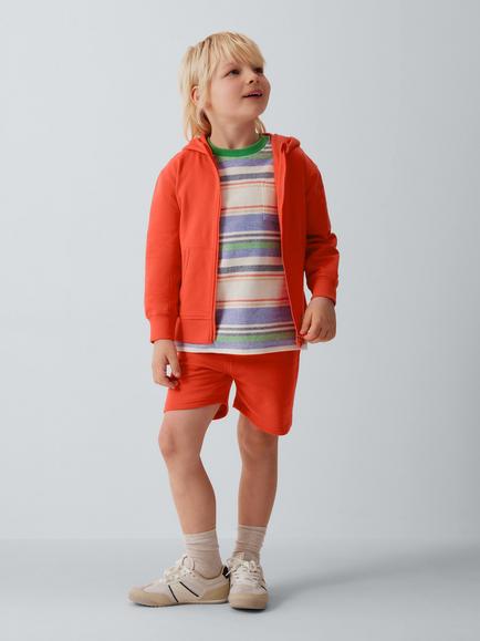 John Lewis Kids' Zip Through Crab Hoodie, Orange - view 2, Orange