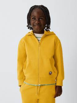 John Lewis Kids' Zip Through Crab Hoodie, Yellow, Yellow