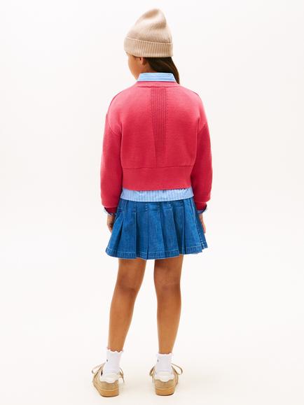 Tommy Hilfiger Kids' Pure Cotton Relaxed Sweatshirt, Vintage Cerise - view 2, Vintage Cerise