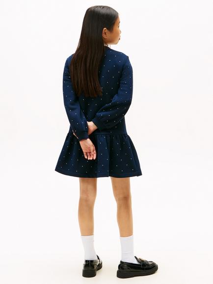Tommy Hilfiger Kids' Studded Skater Dress, Dark Night Navy - view 2, Dark Night Navy