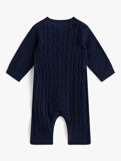 Tommy Hilfiger Baby Cable Knit Romper Suit - view 2, Dark Night Navy