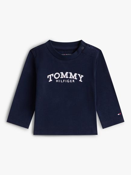 Tommy Hilfiger Baby Logo Long Sleeve T-Shirt, Dark Night Navy, Dark Night Navy