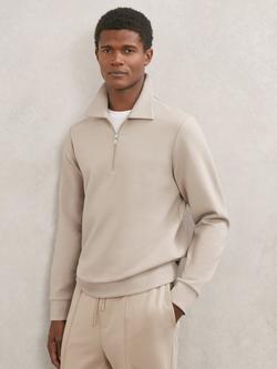 Reiss Prince Zip Neck Jumper, Stone, Stone