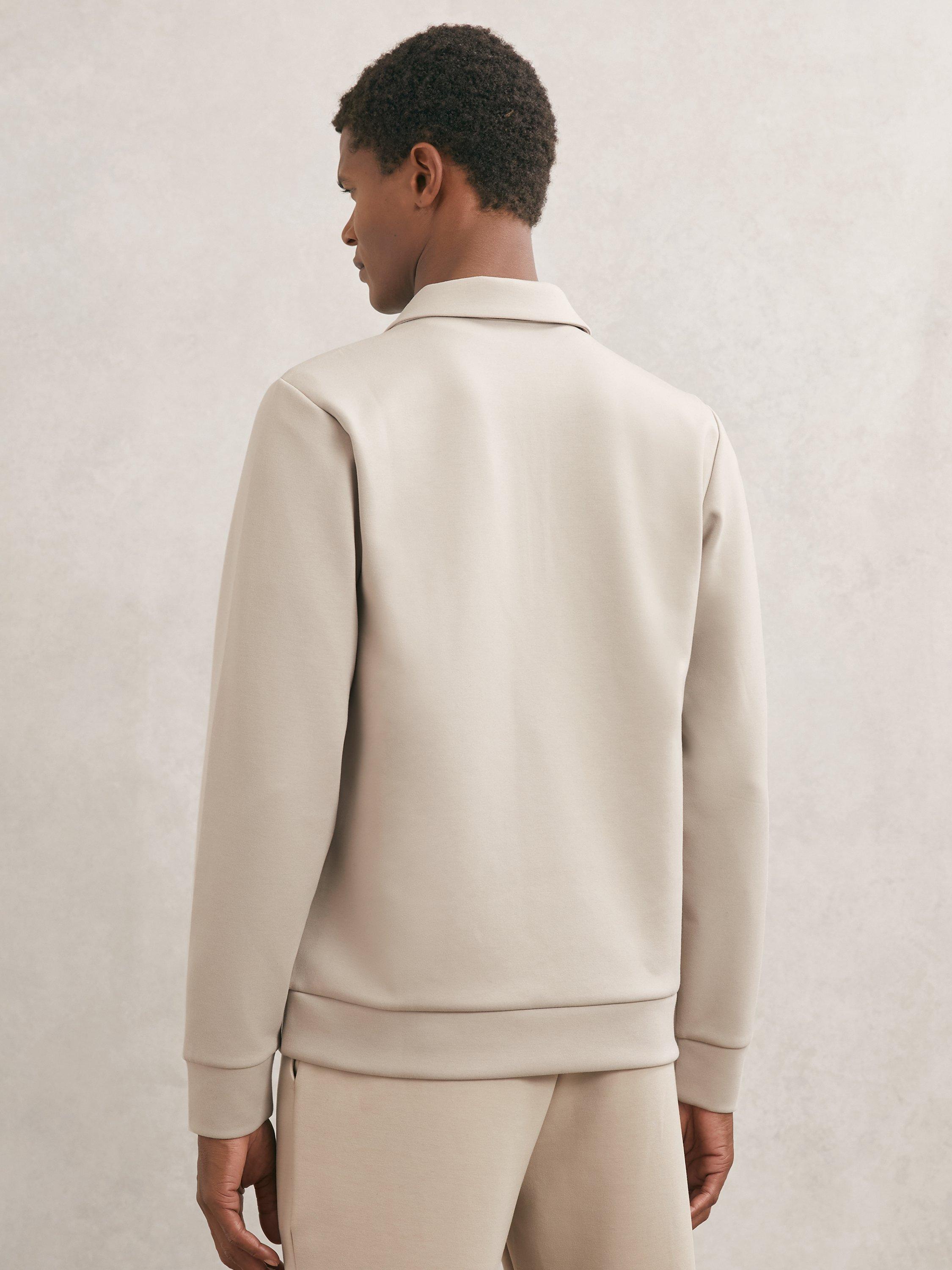 Product image 2 of 5, which shows Reiss Prince Zip Neck Jumper, Stone, XS