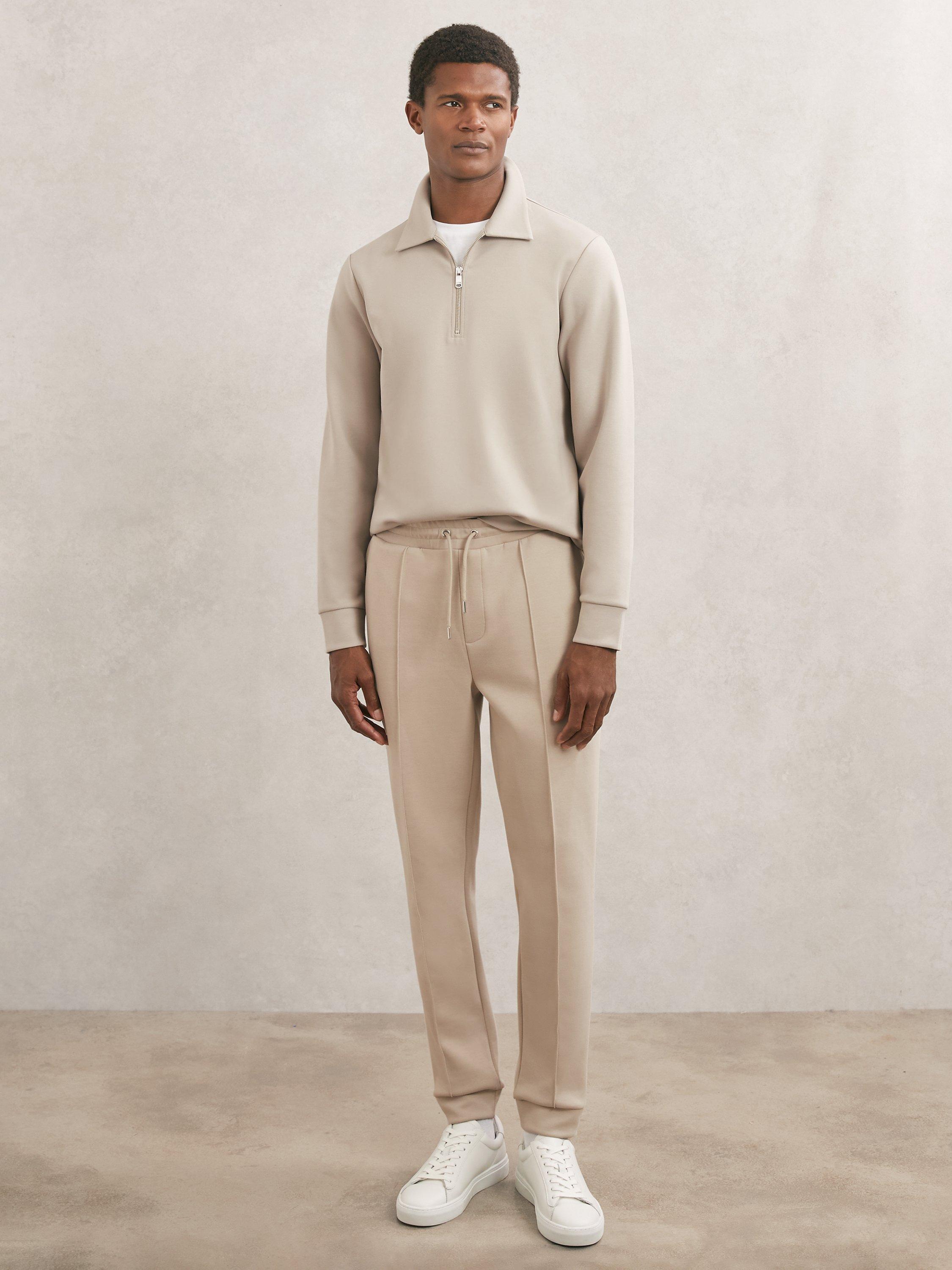 Product image 4 of 5, which shows Reiss Prince Zip Neck Jumper, Stone, XS