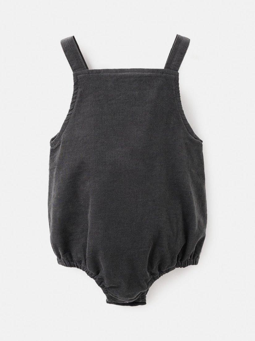 Product image 2 of 4, which shows Mango Baby Oslo Romper Suit, Charcoal, 9-12 months