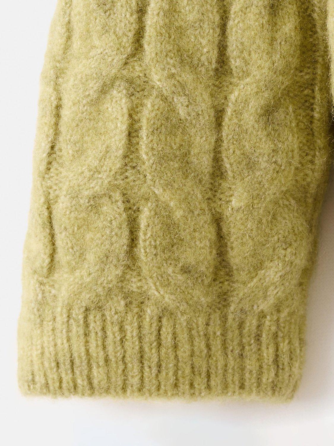 Product image 3 of 4, which shows Mango Baby Roma Cable Knit Jumper, Green, 3-6 months