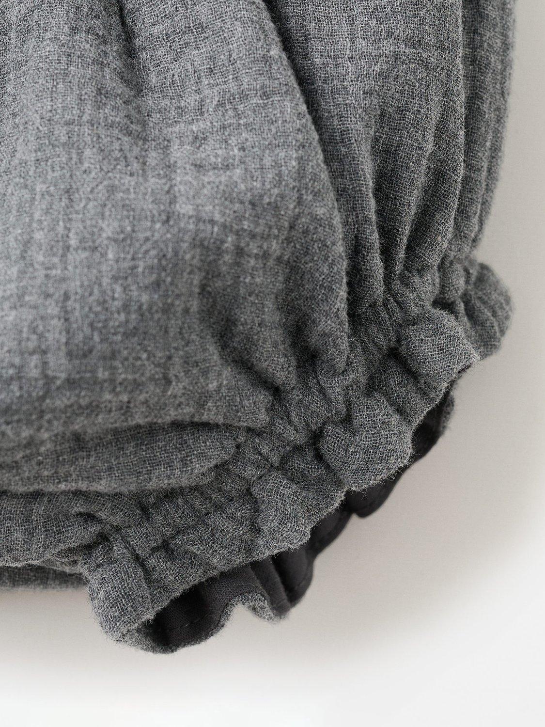 Product image 4 of 4, which shows Mango Baby Harlem Ruffle Bloomers, Charcoal, 12-18 months