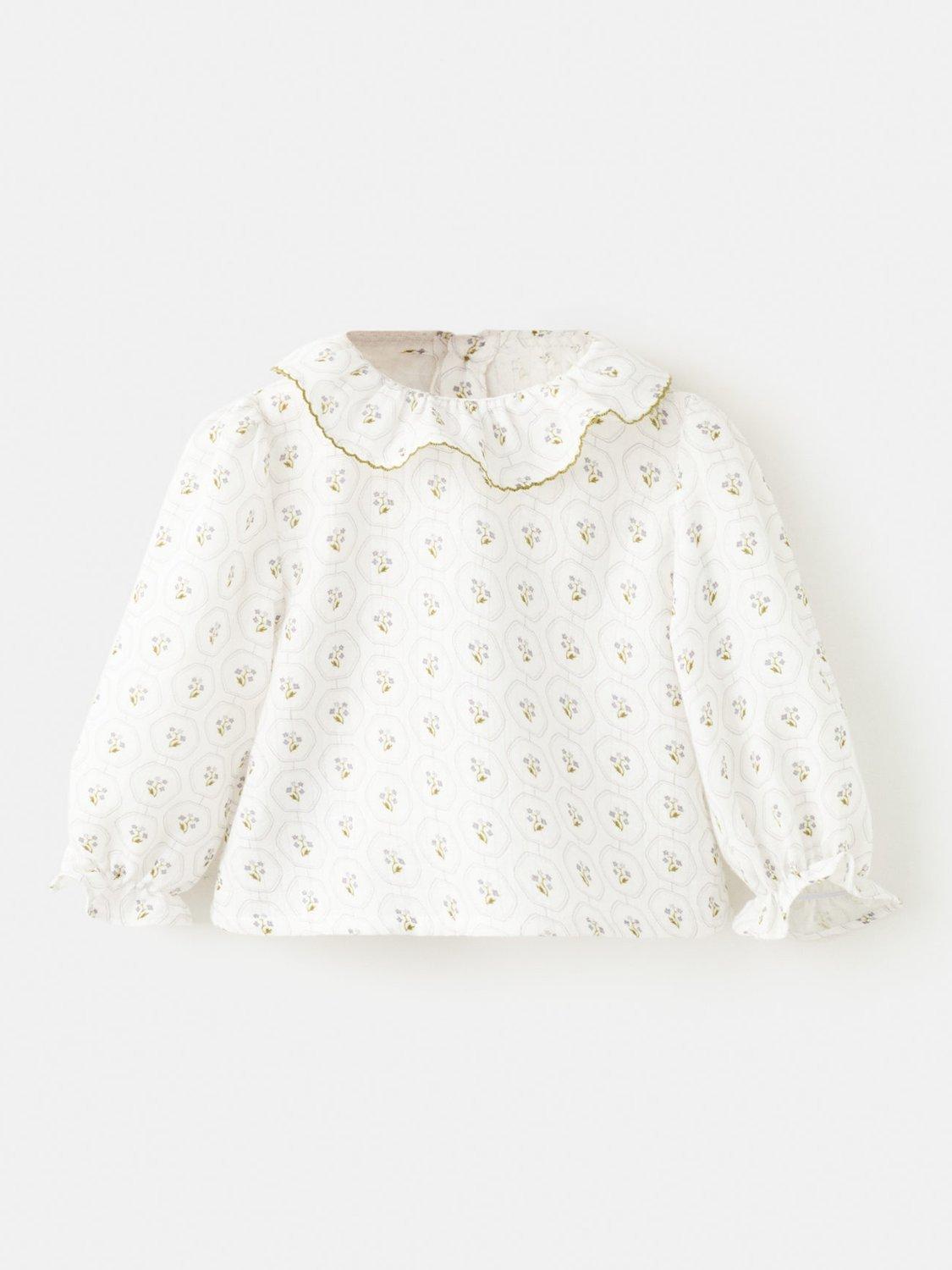 Mango Baby Milan Floral Top, Natural White