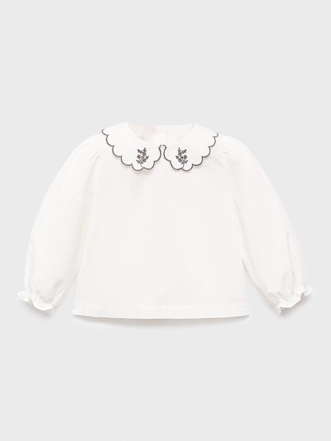 Product image 1 of 4, which shows Mango Baby Praga Blouse, Natural White, 1-3 months