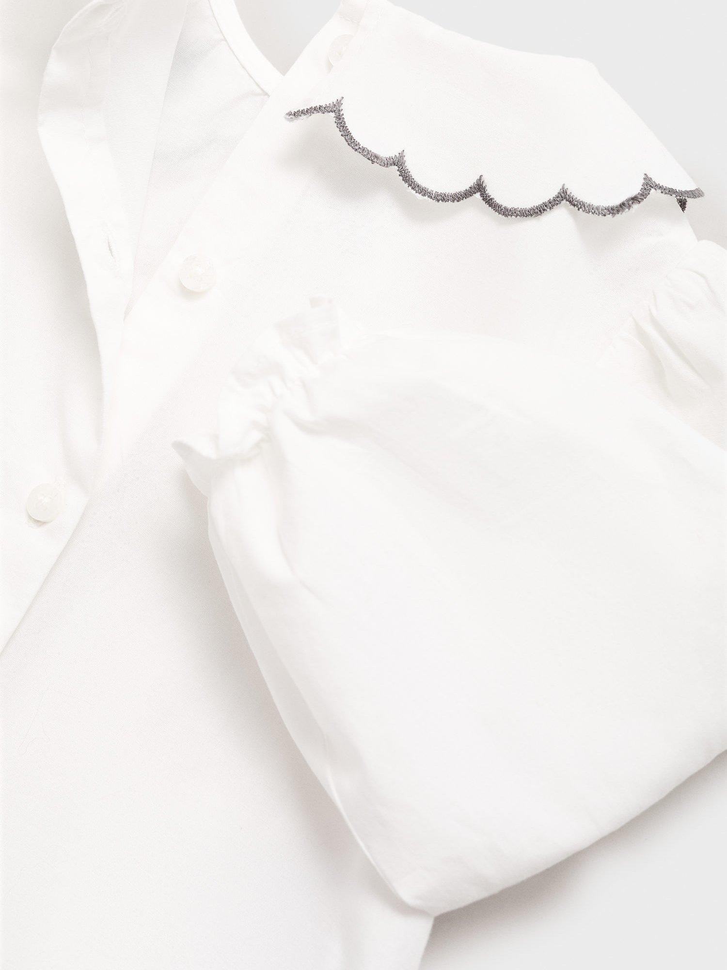 Product image 3 of 4, which shows Mango Baby Praga Blouse, Natural White, 1-3 months