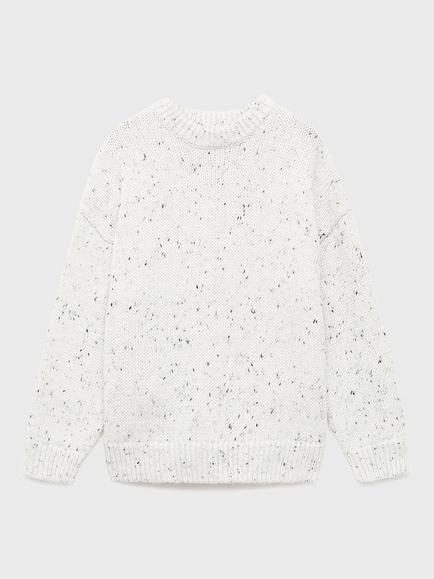 Mango Kids' Nevada Fleck Yarn Jumper, White, White
