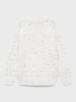 Mango Kids' Nevada Fleck Yarn Jumper, White - view 2, White