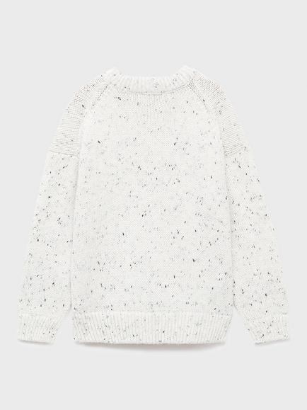 Mango Kids' Nevada Fleck Yarn Jumper, White - view 2, White