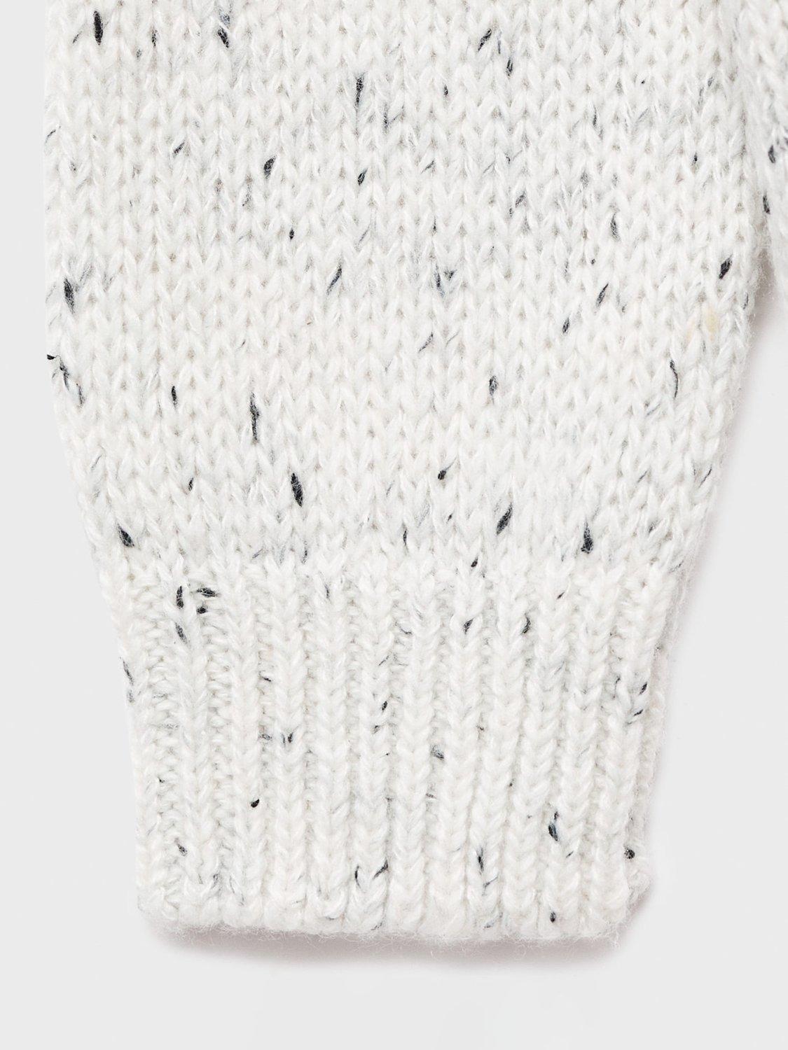 Product image 3 of 4, which shows Mango Kids' Nevada Fleck Yarn Jumper, White, 11-12 years
