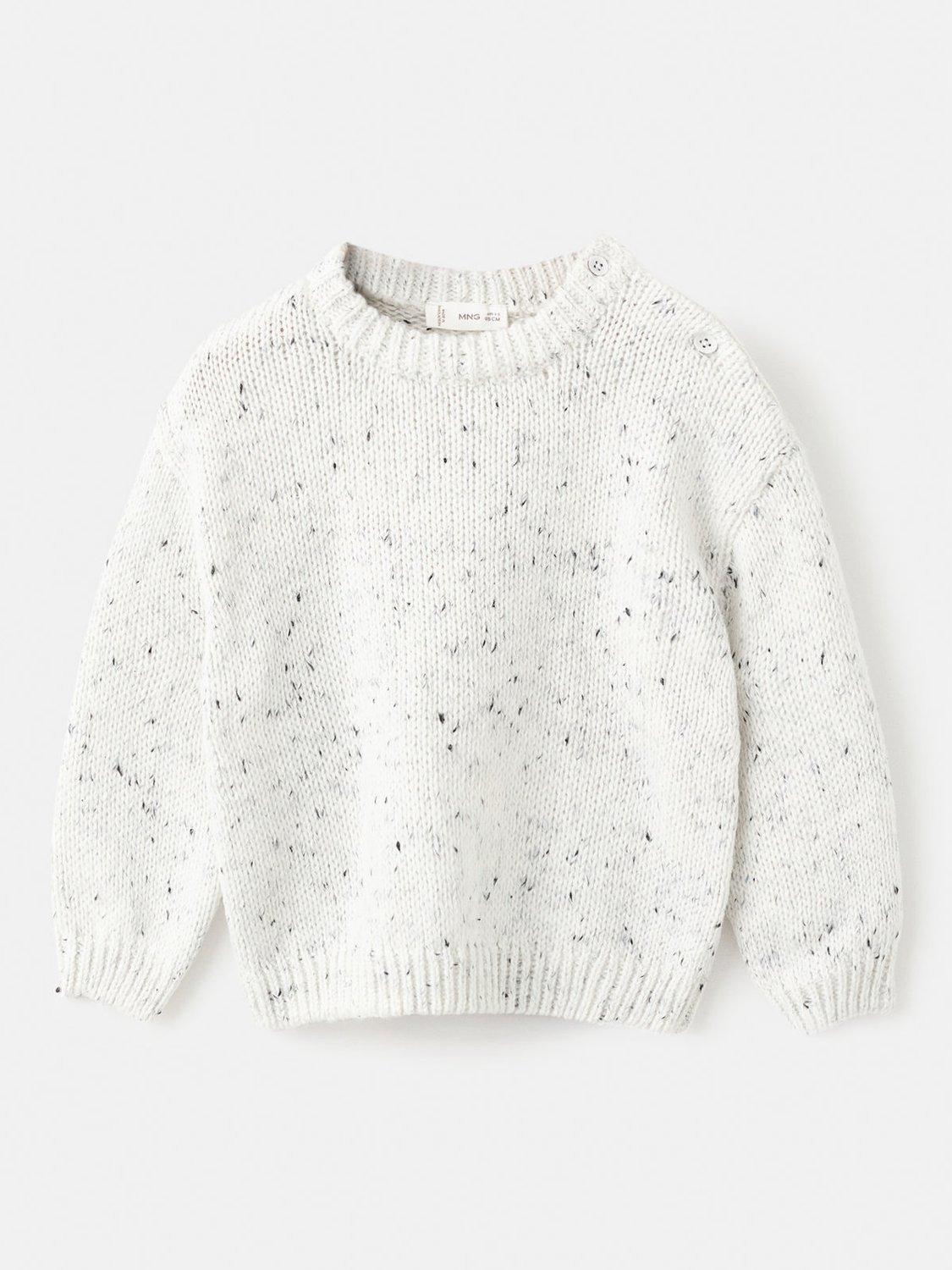 Mango Kids' Nevada Fleck Yarn Jumper, White