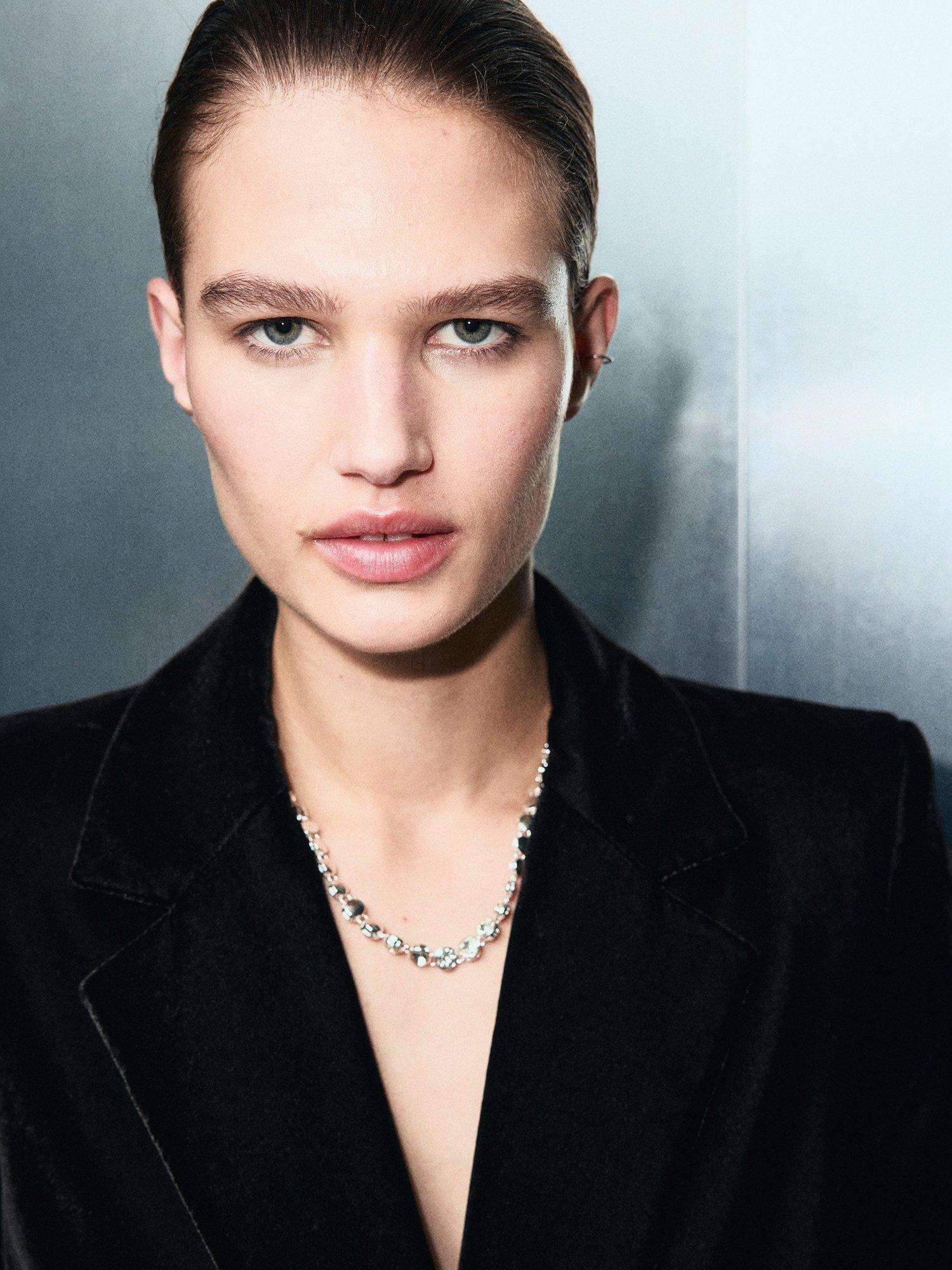 Product image 6 of 9, which shows Mango Combi Double Breasted Velvet Blazer, Black, XXXL