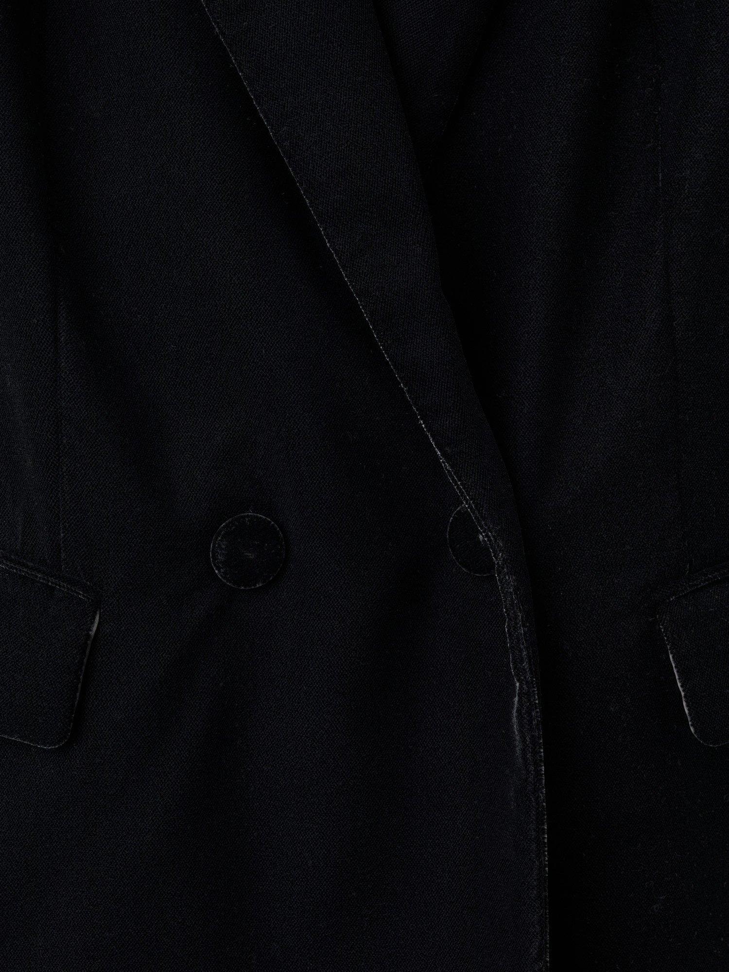 Product image 9 of 9, which shows Mango Combi Double Breasted Velvet Blazer, Black, XXXL