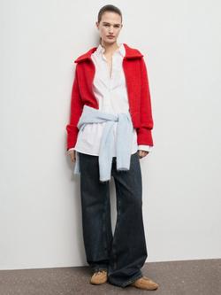 Mango Tomatoe Zip Front Jumper, Red - view 2, Red