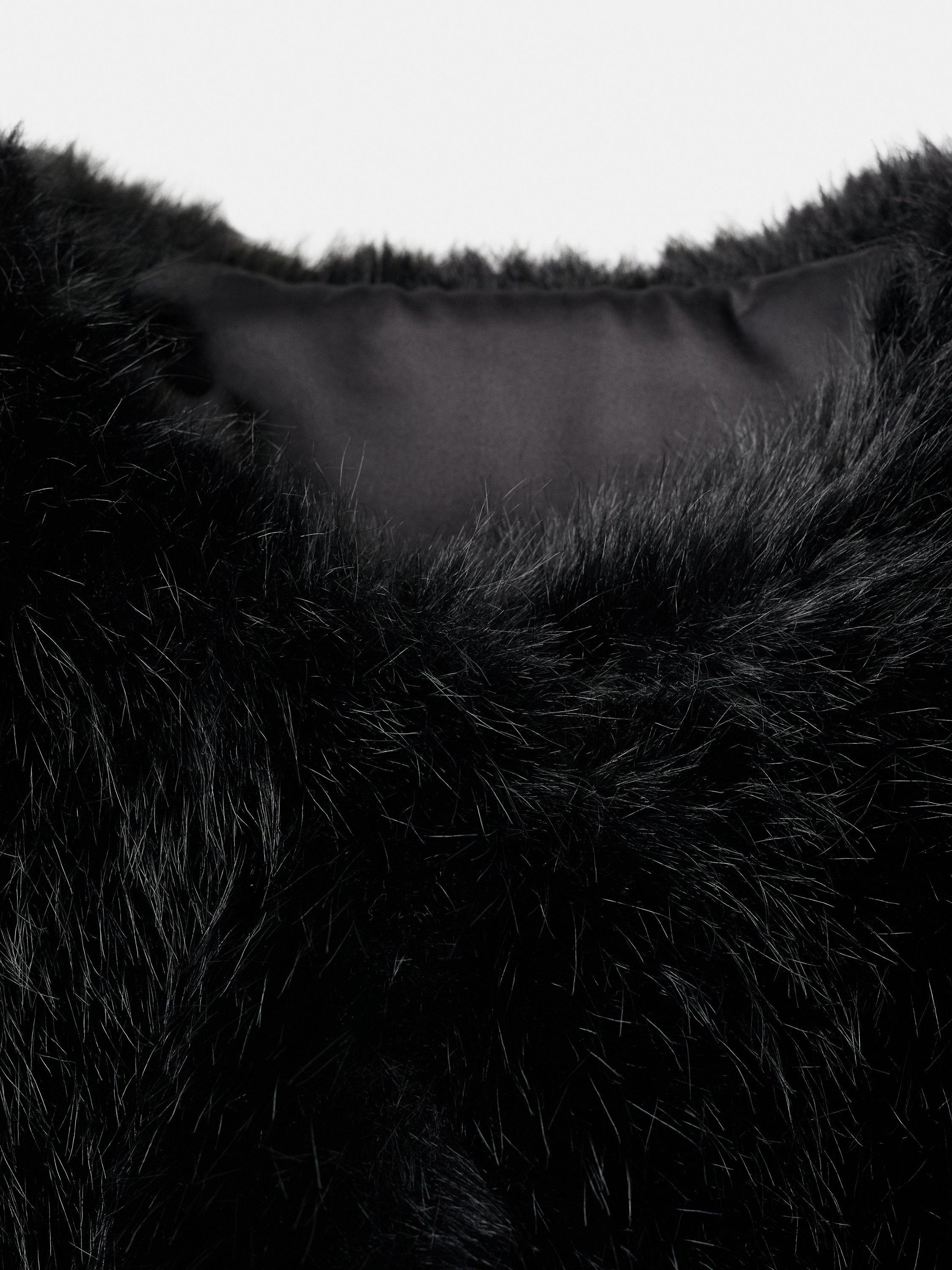 Product image 7 of 8, which shows Mango Boleta Faux Fur Cropped Jacket, Black, M