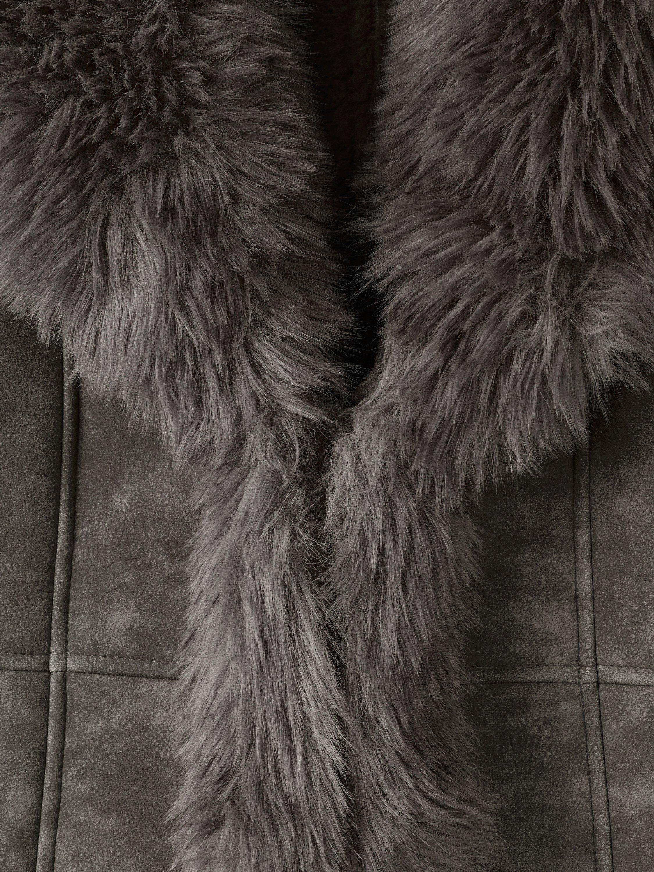 Product image 5 of 6, which shows Mango Furby Faux Suede Jacket, Grey, L