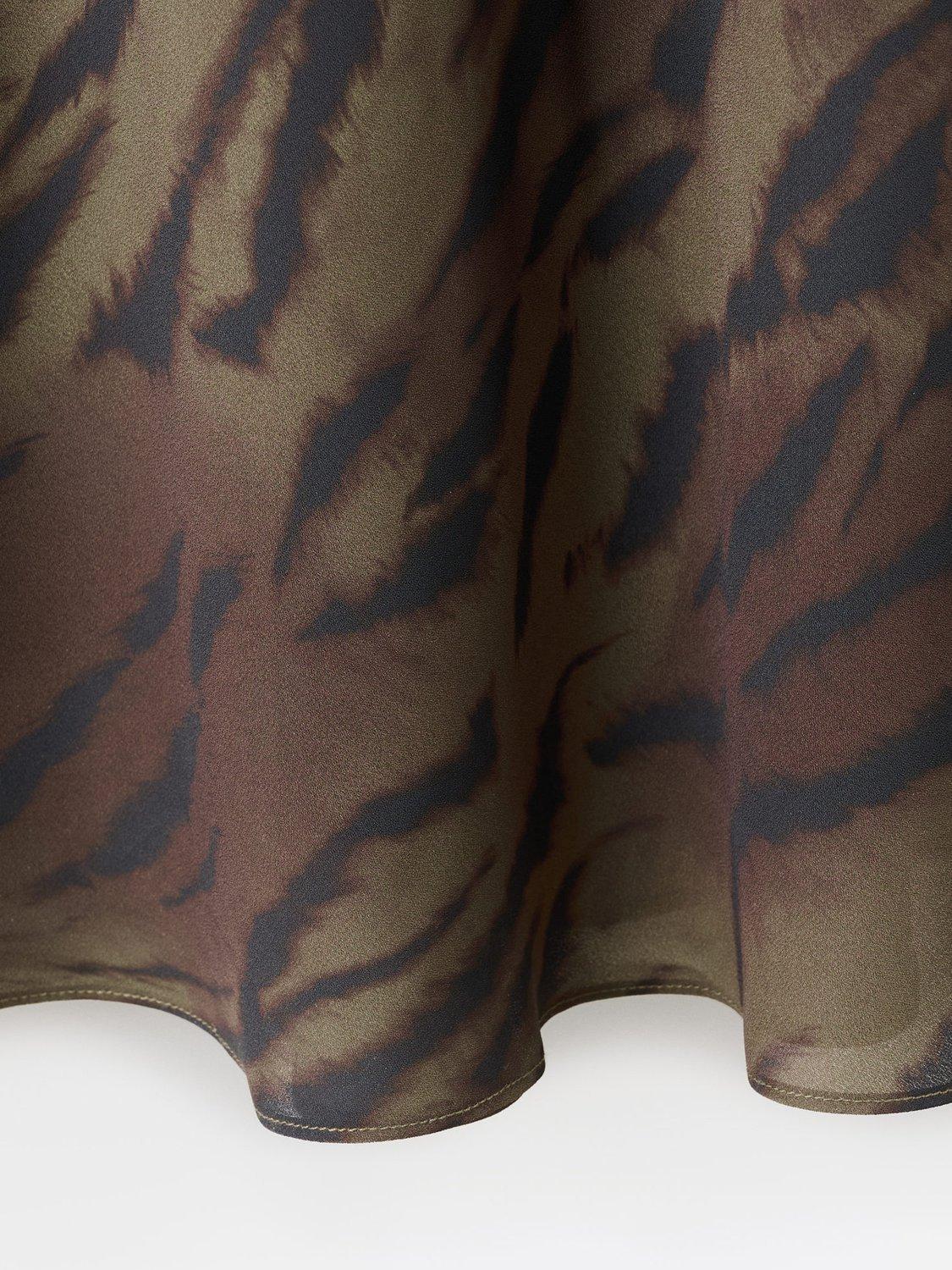 Product image 8 of 8, which shows Mango Greta Animal Print Satin Dress, Brown, 10