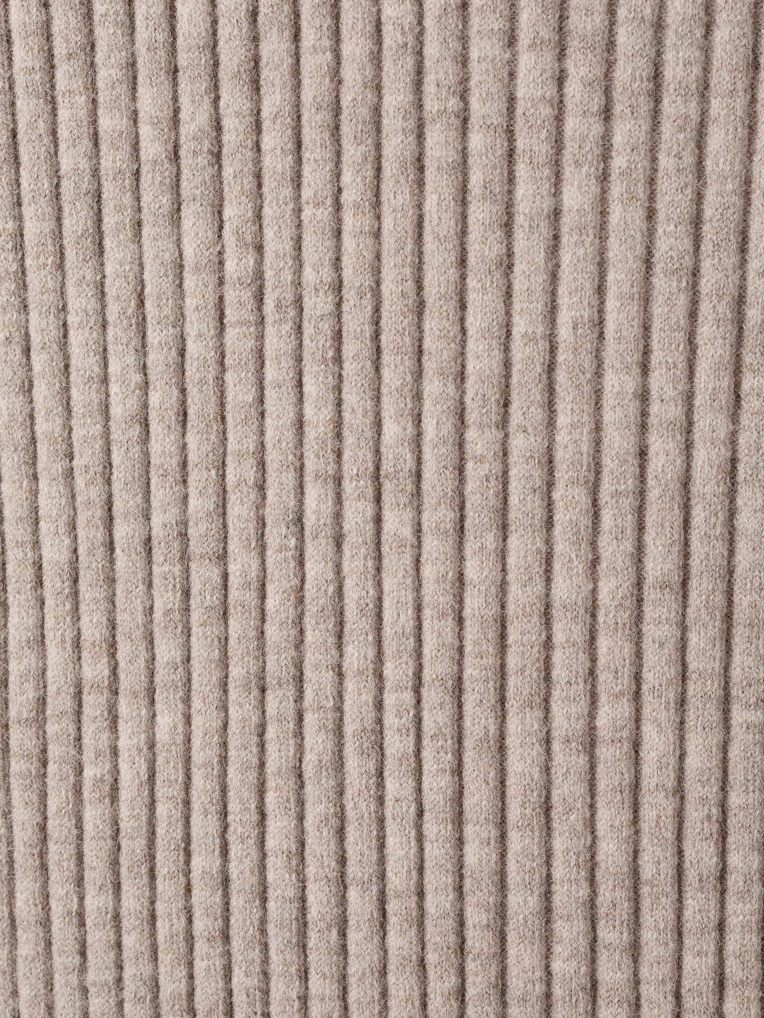 Product image 4 of 6, which shows Mango Perkins Neck Ribbed Dress, Medium Brown, 8