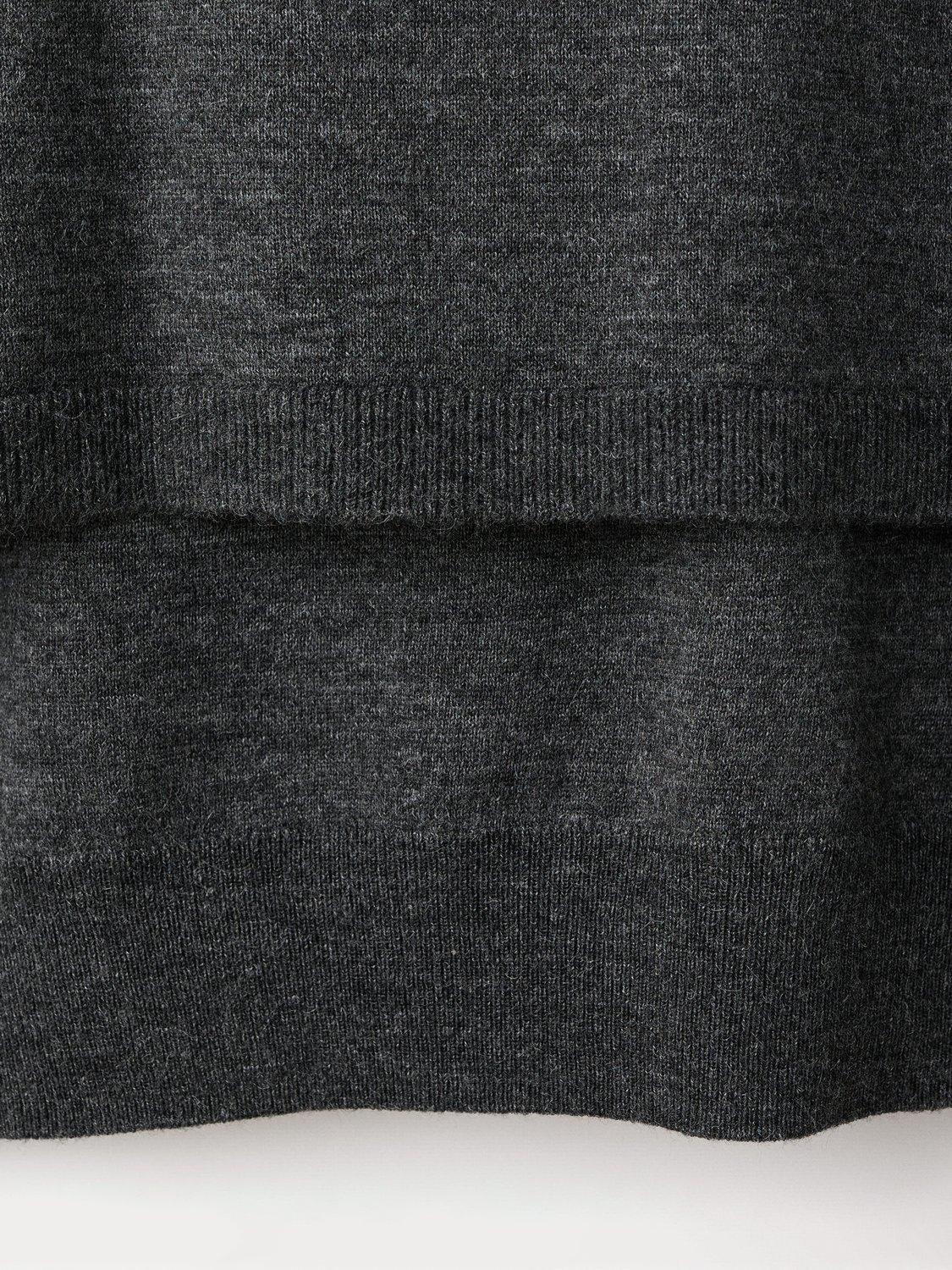 Product image 5 of 7, which shows Mango Academic Tie Neck Jumper, Medium Grey, L