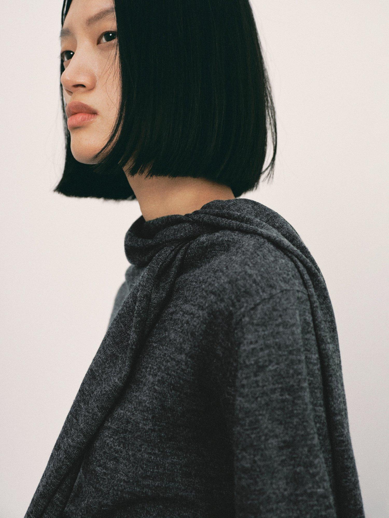 Product image 6 of 7, which shows Mango Academic Tie Neck Jumper, Medium Grey, L