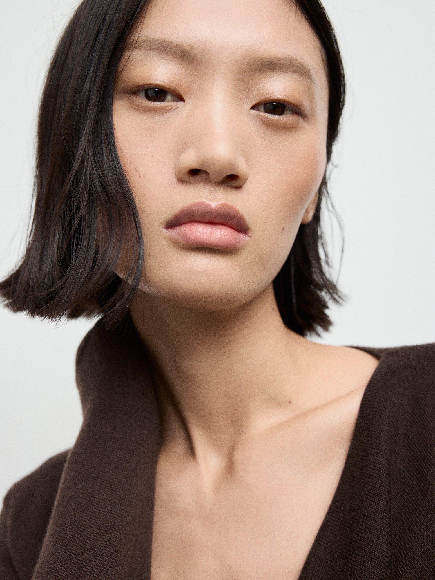 Product image 6 of 7, which shows Mango Cascada Cowl Neck Jumper, Dark Brown, 5XL