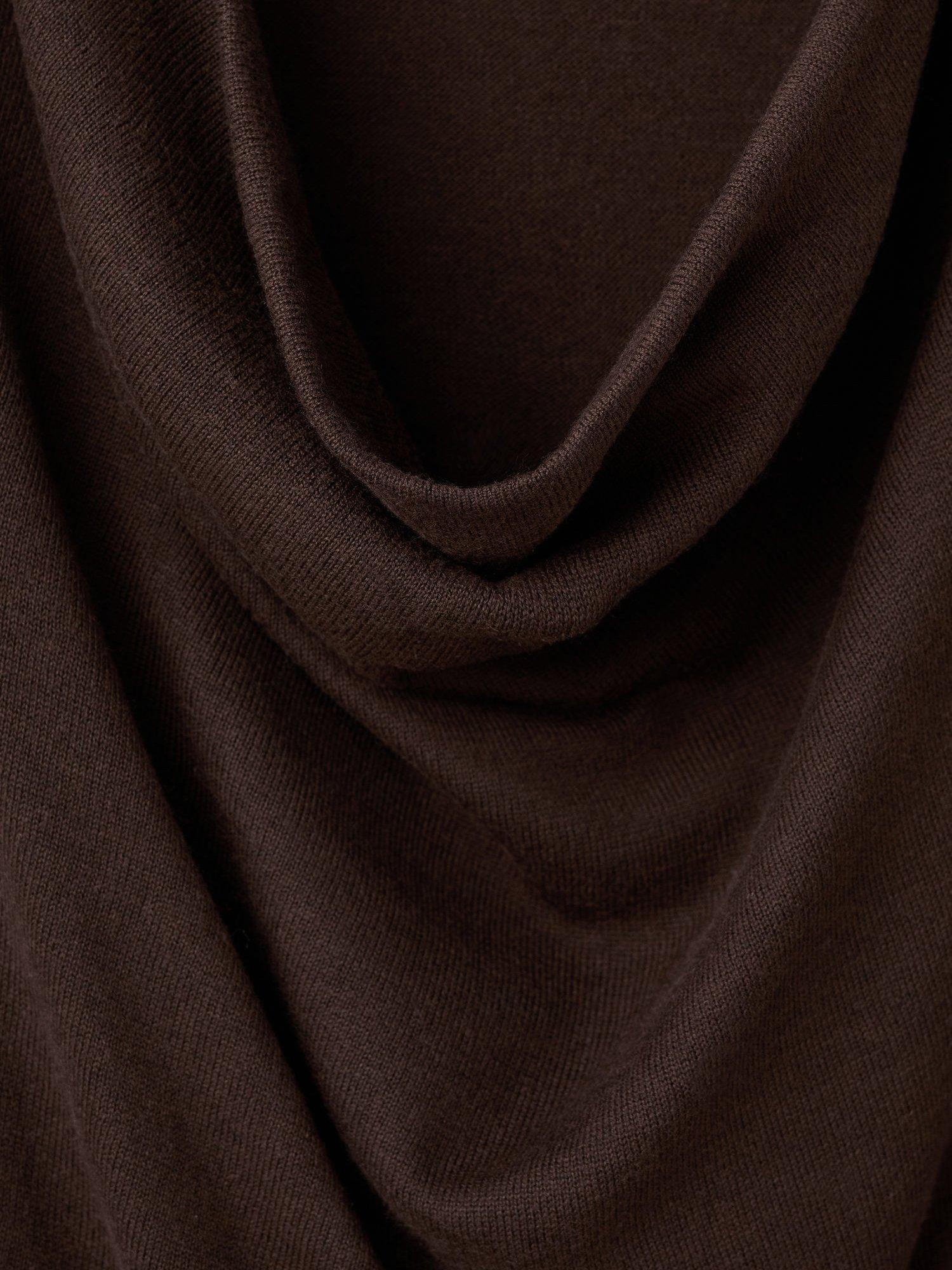 Product image 7 of 7, which shows Mango Cascada Cowl Neck Jumper, Dark Brown, 5XL