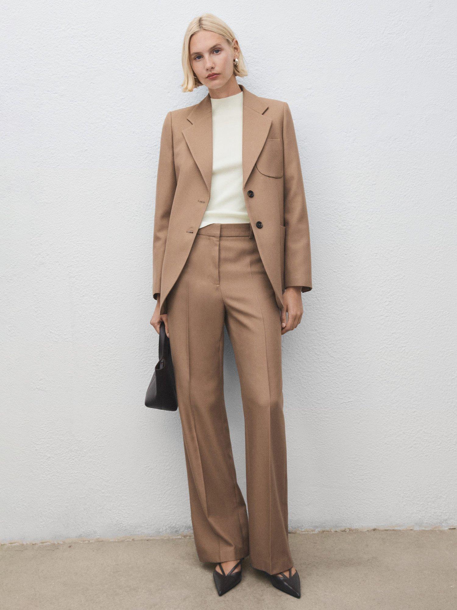 Product image 2 of 8, which shows Mango Hielo High Neck Jumper, Light Beige, M