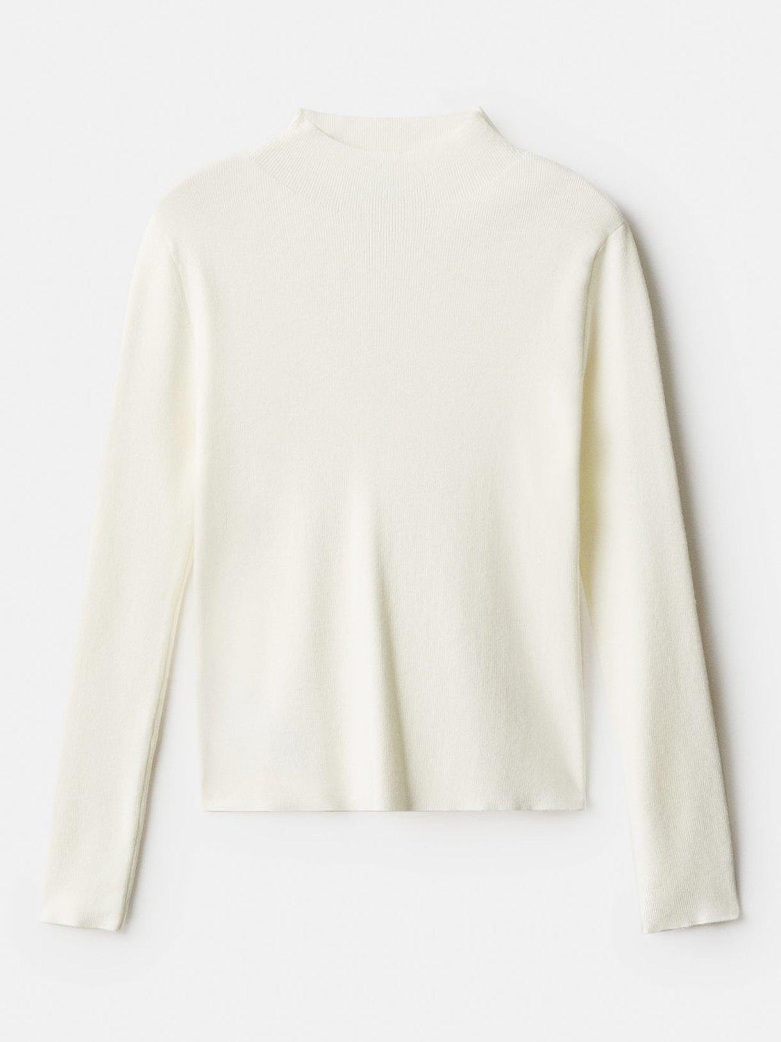 Product image 3 of 8, which shows Mango Hielo High Neck Jumper, Light Beige, M