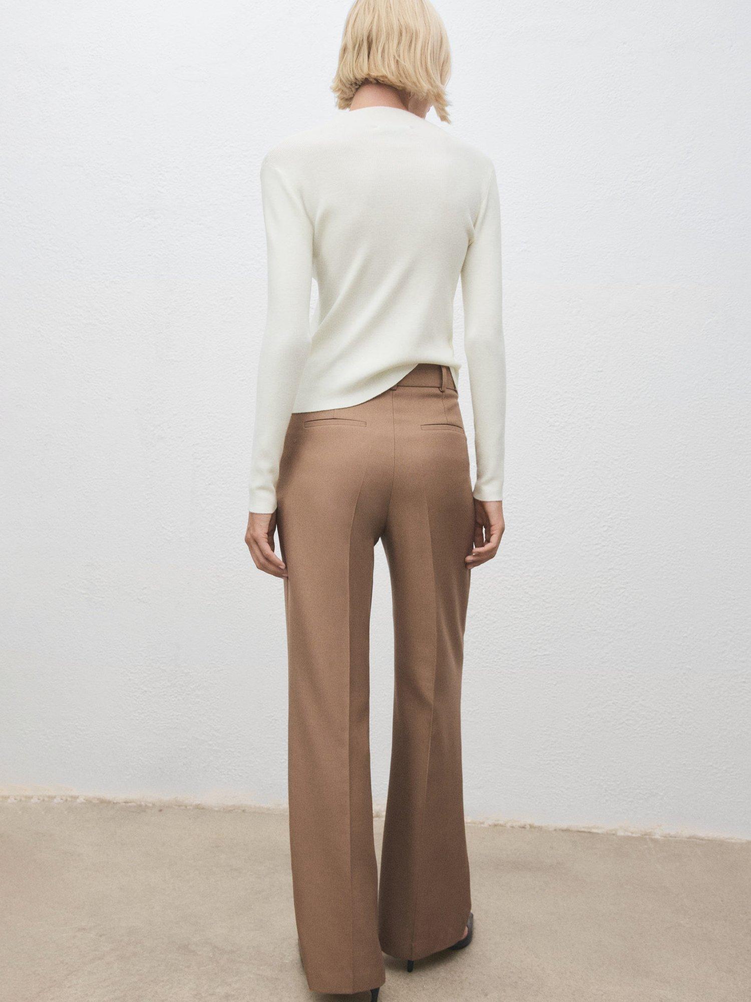 Product image 4 of 8, which shows Mango Hielo High Neck Jumper, Light Beige, M