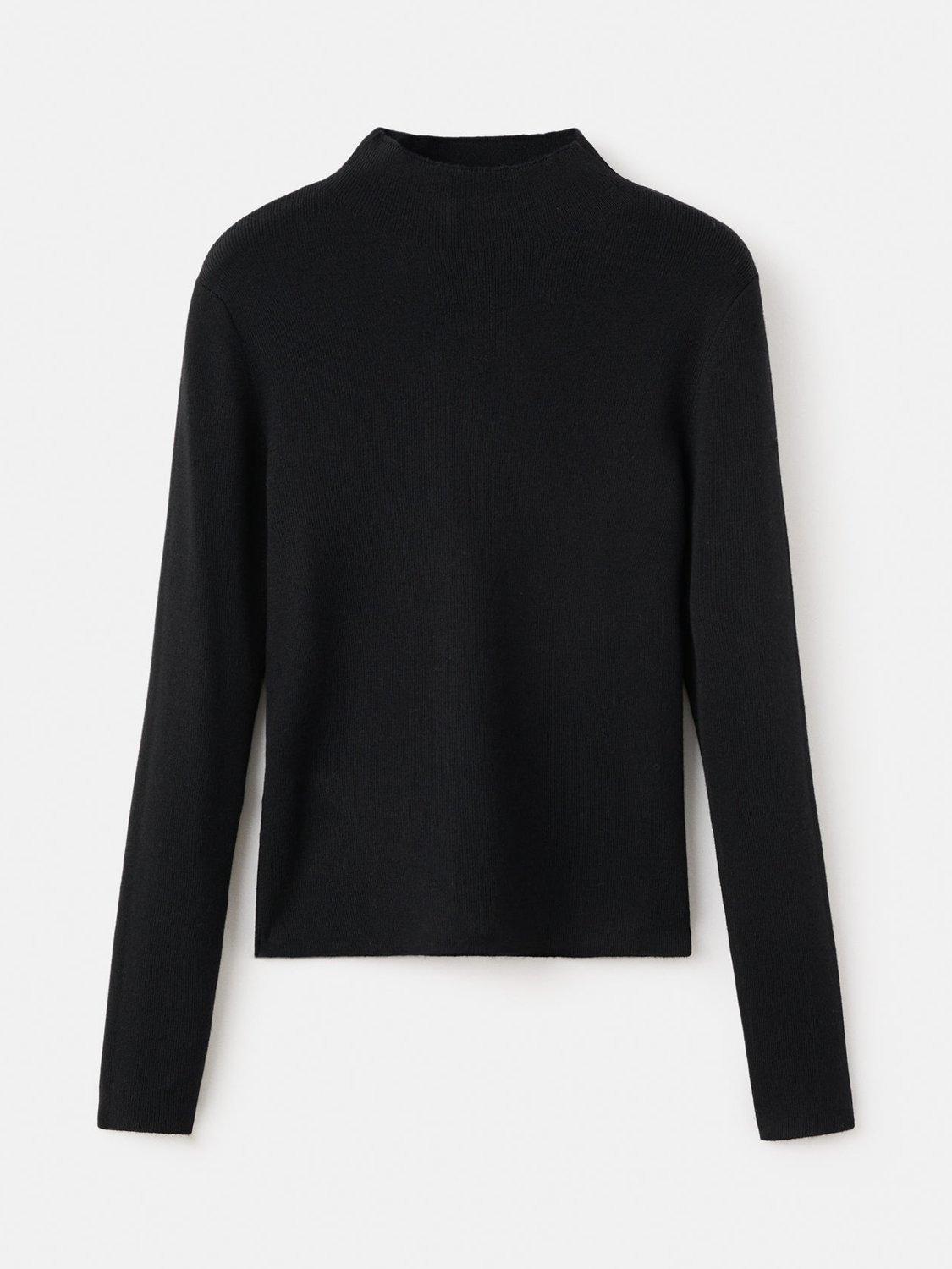 Product image 3 of 7, which shows Mango Hielo High Neck Jumper, Black, S