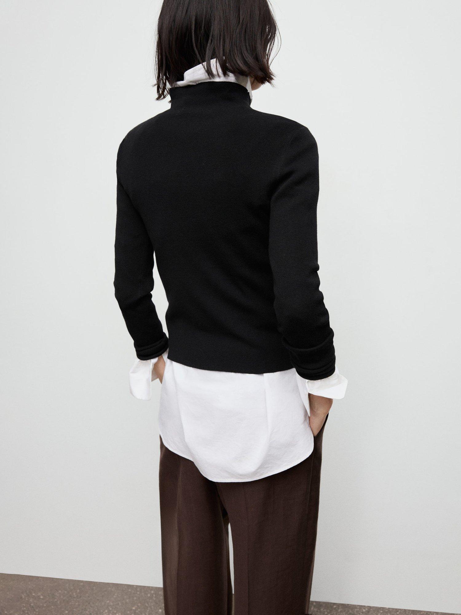 Product image 4 of 7, which shows Mango Hielo High Neck Jumper, Black, S