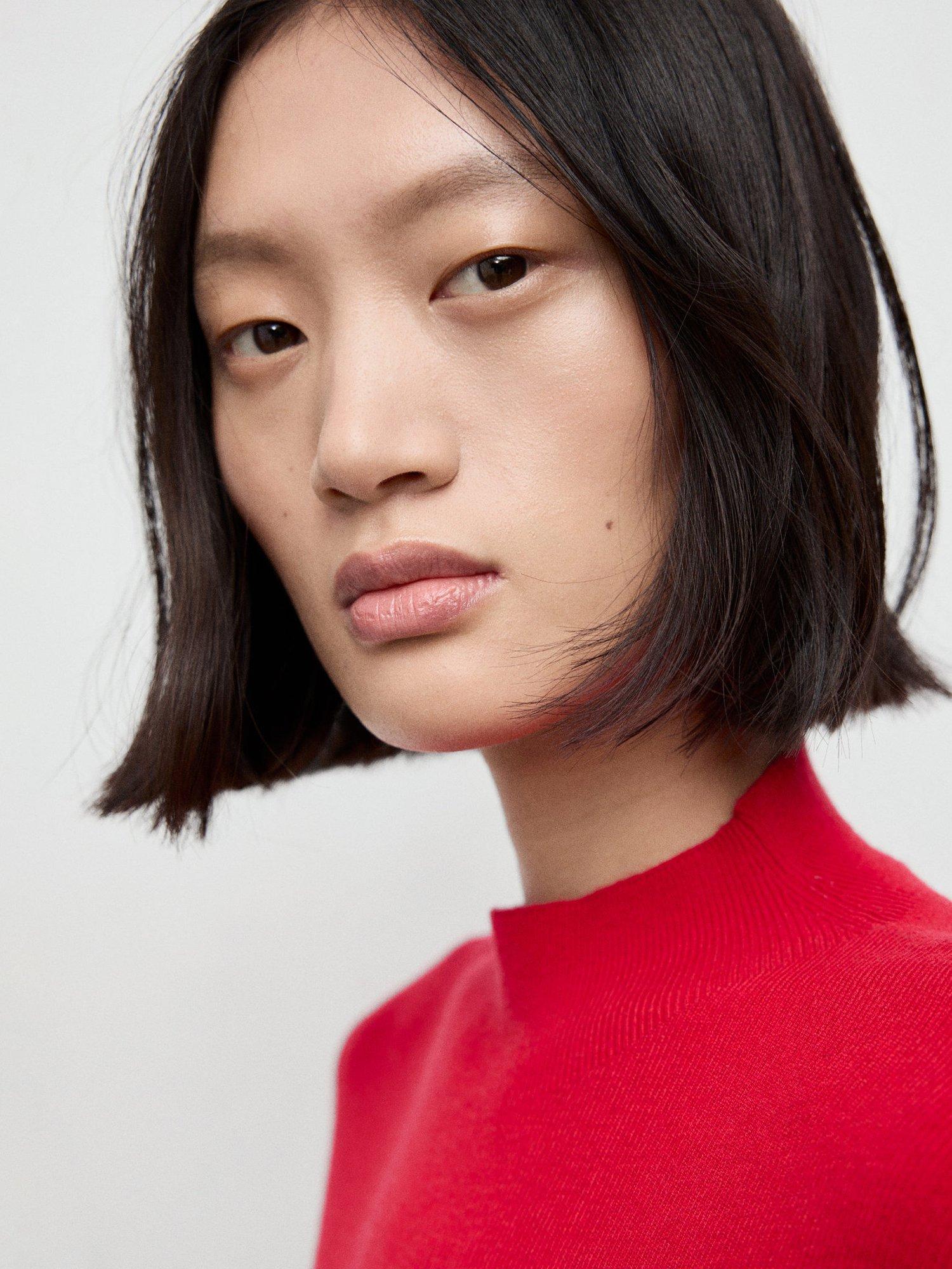 Product image 6 of 7, which shows Mango Hielo High Neck Jumper, Red, L